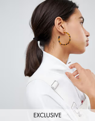 Reclaimed Vintage inspired tort hoop earring | ASOS US