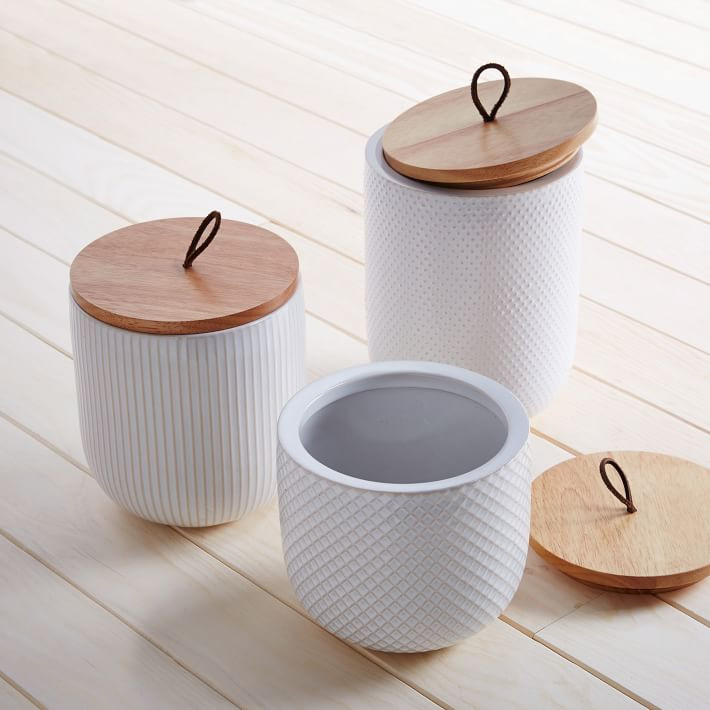 Textured Stoneware Canisters | West Elm (US)
