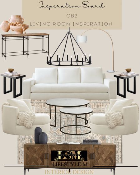 Modern transitional and farmhouse inspired living room design. Recreate this look by shopping the pieces below. White sofa, white swivel accent chairs, wood tv media console, round coffee tables, round chandeliers, end tables, console tables, fall decor, living room area rug, floor lamp. 

#LTKstyletip #LTKhome #LTKSeasonal