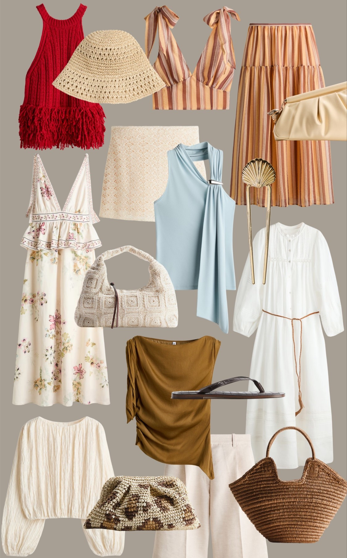 The H&M Holiday edit 🌞 

Summer dresses, vacation , city break, straw hat, crochet, clutch bag 

#LTKuk
