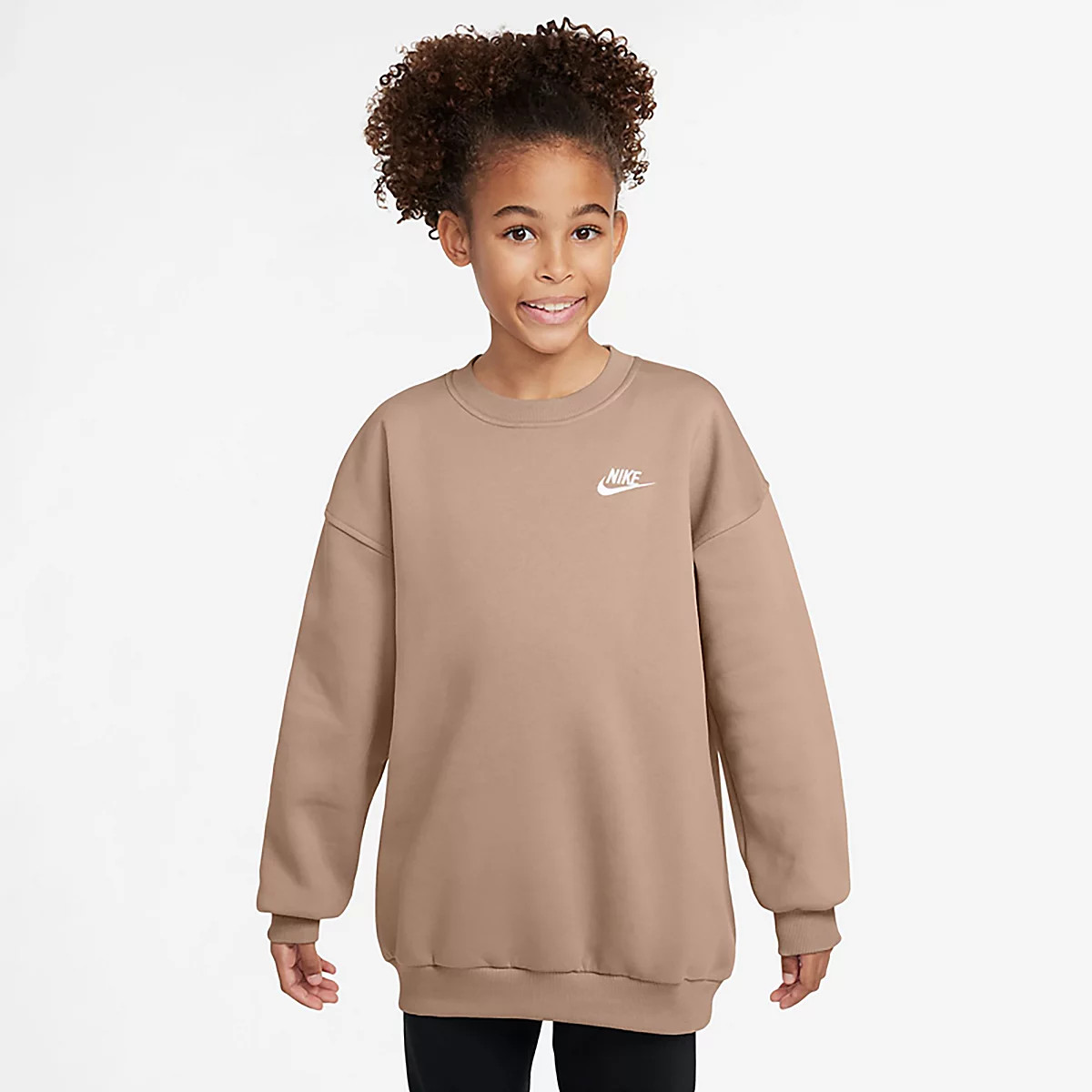 Nike Girls' Sportswear Club Fleece Oversized Crew Pullover | Academy Sports + Outdoors