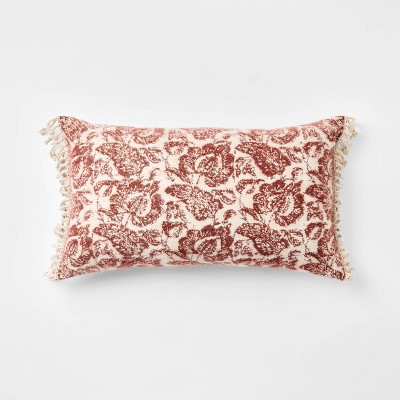 Jacquard Botanical Throw Pillow Warm - Threshold™ designed with Studio McGee | Target