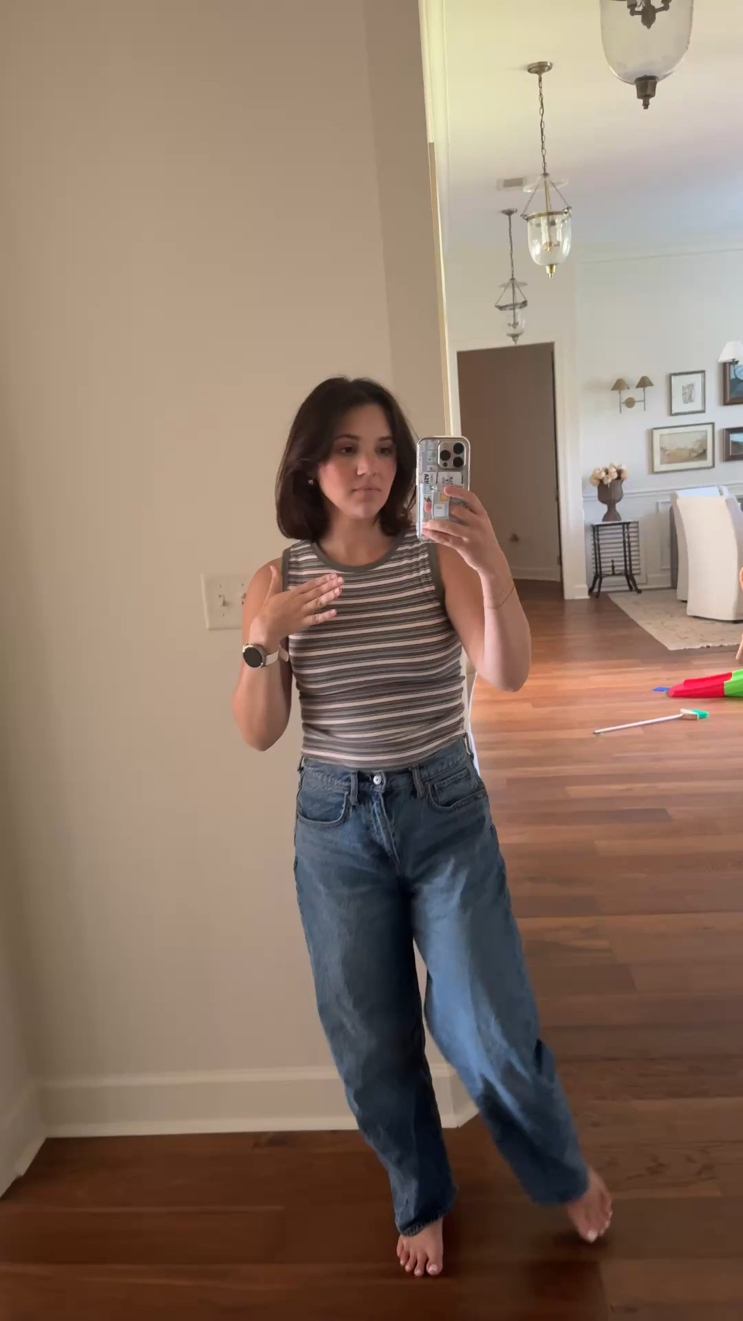I have a regular bra on with it but it comes with removable pads if you want to go bra free :)