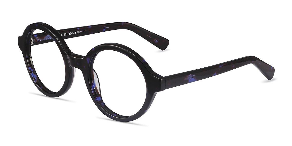 Groove Round Blue Tortoise Full Rim Eyeglasses | Eyebuydirect | EyeBuyDirect.com