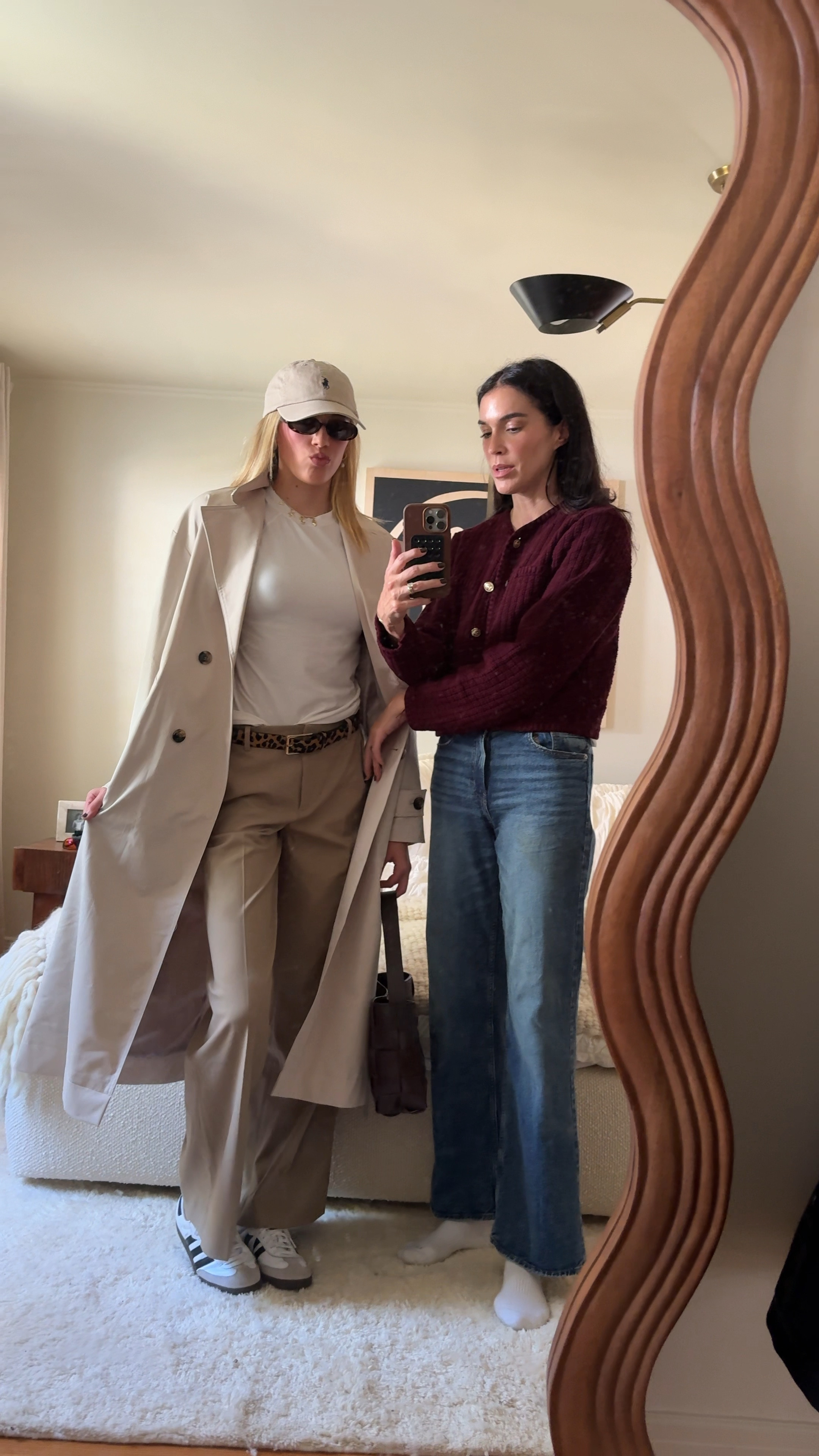 My daughter is 5’10 wearing a M in the trench, L in the shirt (it’s mine from when I was pregnant) 25 Long in the trousers.

#LTKFamily #LTKSeasonal #LTKVideo