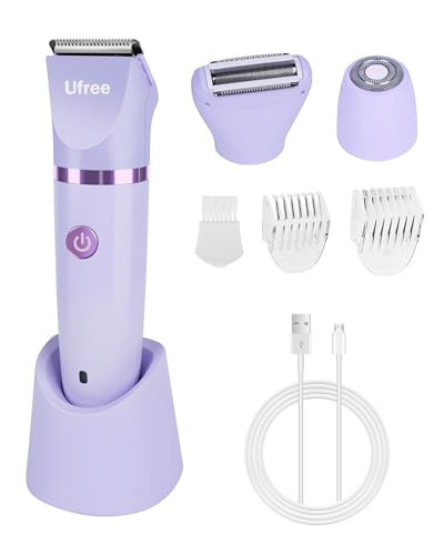 Ufree Bikini Trimmer Electric Razors for Women, Rechargeable Pubic Body Hair Trimmer Electric Shaver for Legs Body Hair, Bikini Shaver IPX7 Waterproof, Gifts for Women, Purple | Amazon (US)