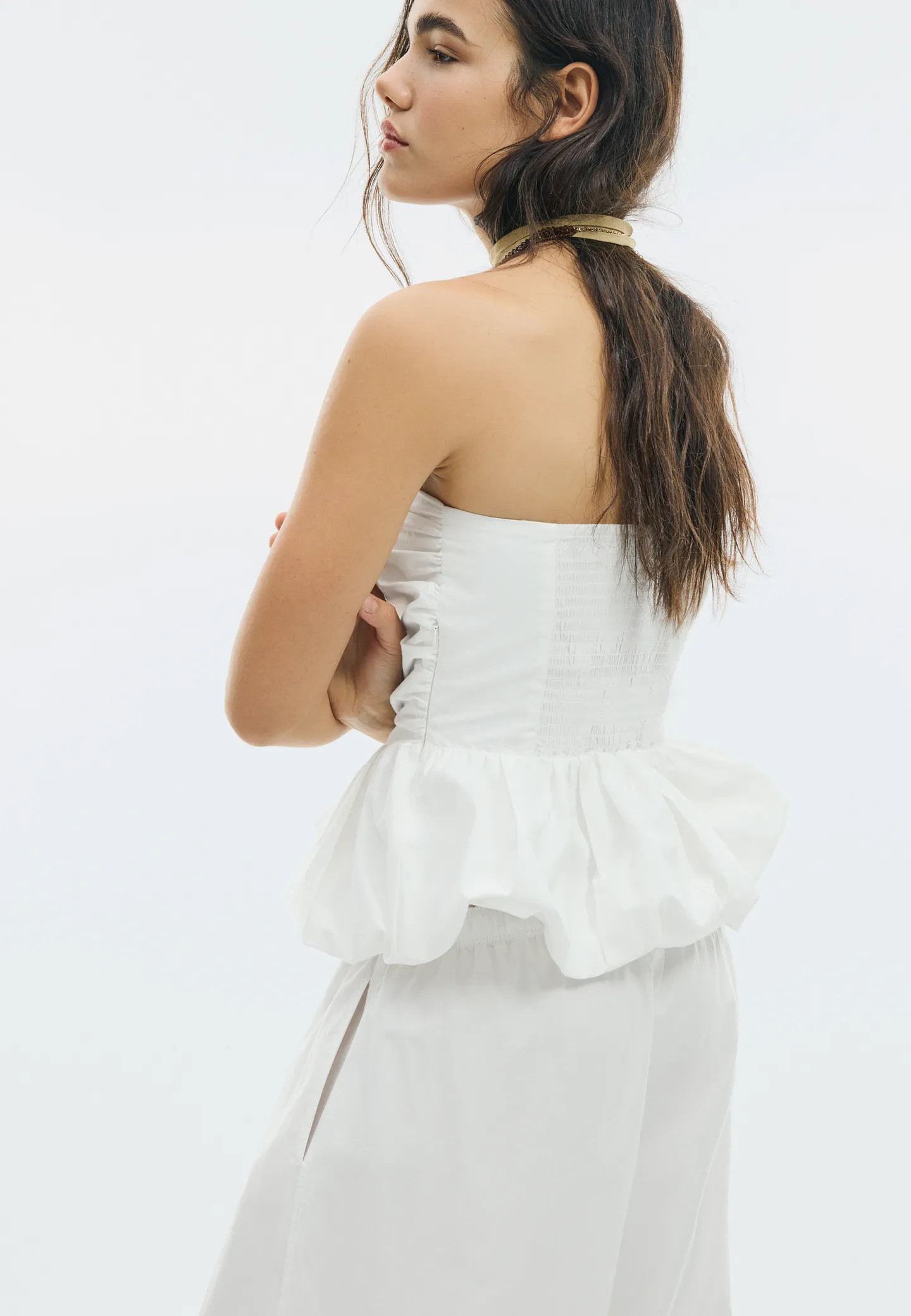 Balloon bustier top - Women's fashion | Stradivarius United Kingdom | Stradivarius (UK)