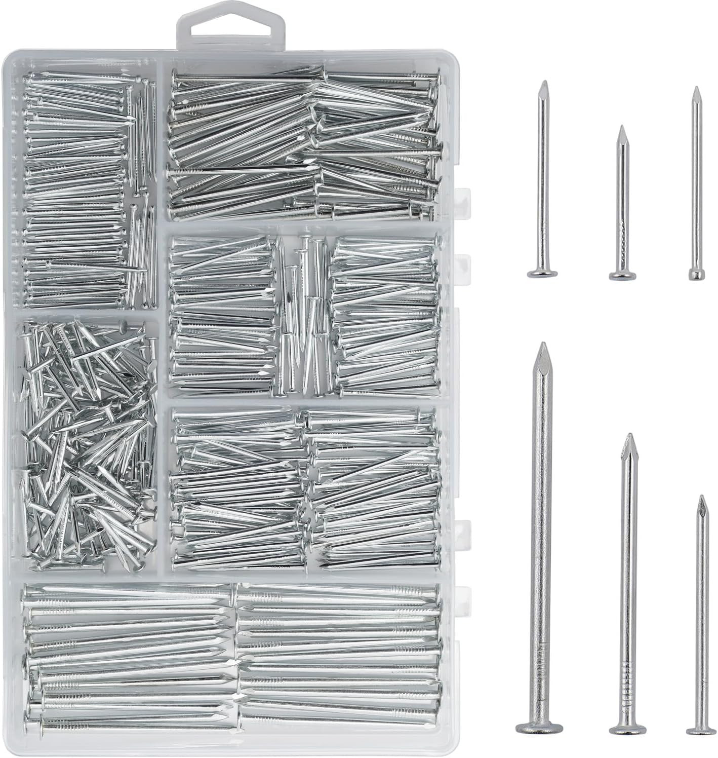 376pcs Premium Hardware Nails Assortment Kit, Maximum Length 2 Inches Galvanized Nails, Picture H... | Amazon (US)