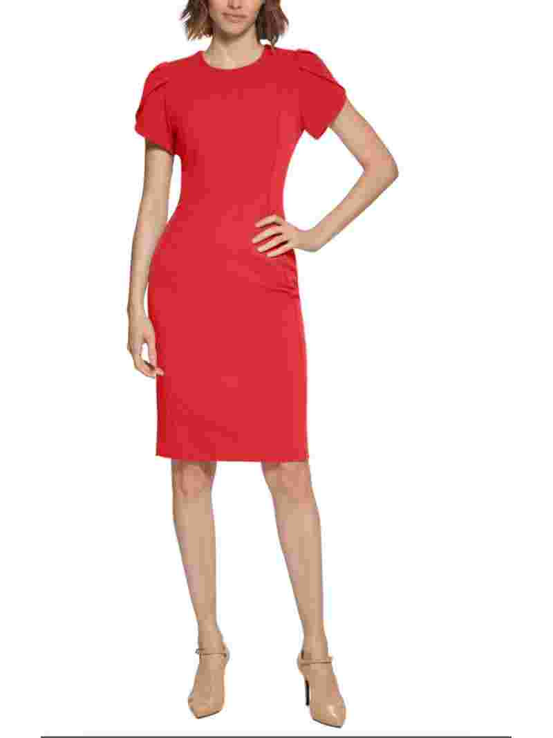 Calvin Klein Red Dress Size 4 Women's Cocktail Party Dress | Walmart (US)