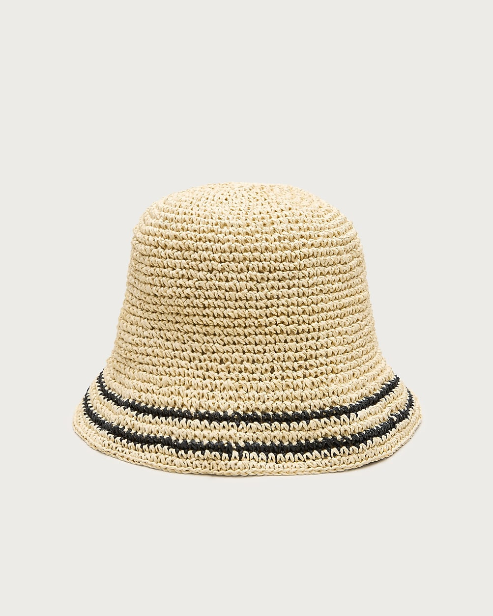 Straw bucket hat in stripe | J. Crew US