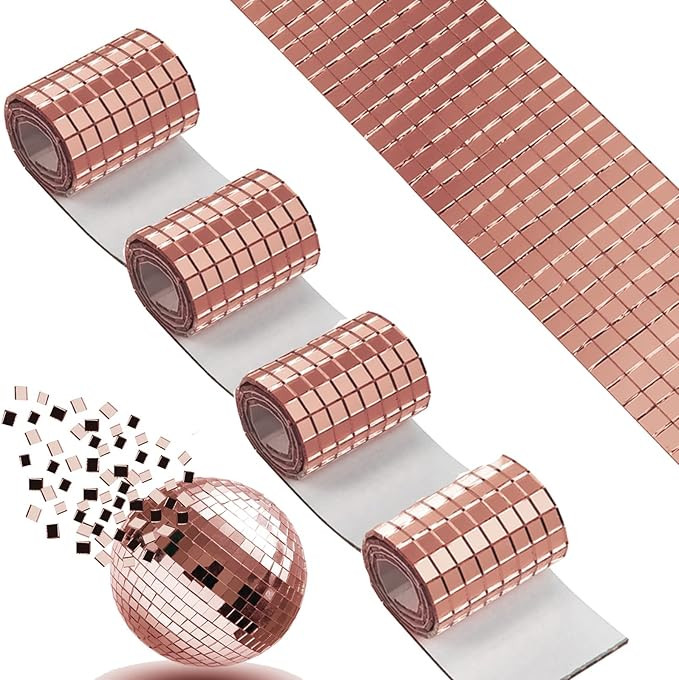 PP OPOUNT 2360 Pieces Self-Adhesive Mosaic Tiles, 5 x 5 mm Disco Tiles, Real Glass Mirror Mosaic ... | Amazon (US)