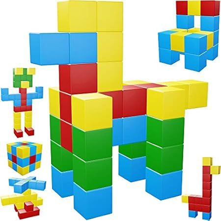 Magnetic Blocks, 1.41 inch Large Magnetic Building Blocks for Toddlers 3 4 5 6 7 8+ Years Old Boys G | Amazon (US)