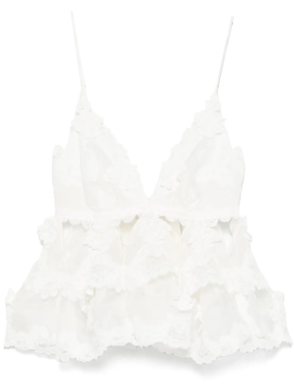 ZIMMERMANN crush-lace Tiered Top | White | FARFETCH ES | Farfetch Global