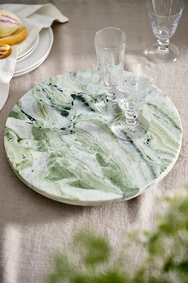 Green Marble Lazy Susan Rotating Tray at Terrain | Terrain