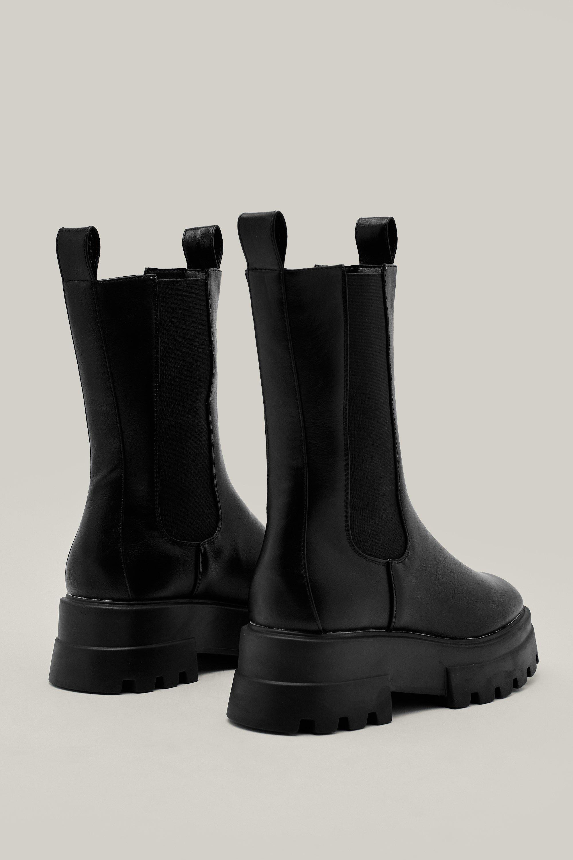 Wf Faux Leather Chunky Tab Chelsea Boots | Nasty Gal Canada
