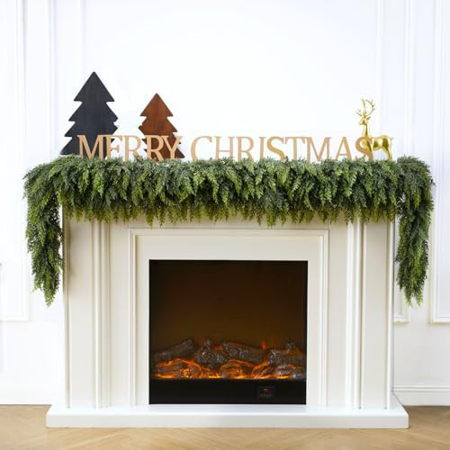 6 Ft Christmas Cedar Garland, Realistic Faux Pine Garlands, Green Artificial Greenery Garland for Winter Home, Mantle, Fireplace, Indoor, Outdoor Christmas Decorations (1Pcs) | Amazon (US)