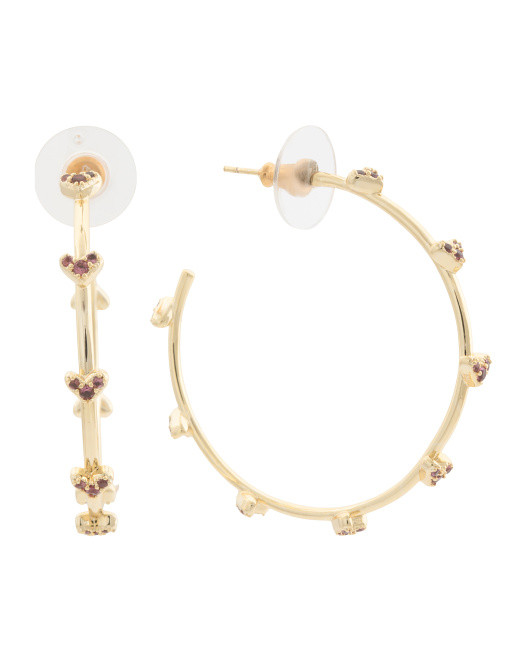 Haven Crystal Heart Hoop Earrings | TJ Maxx