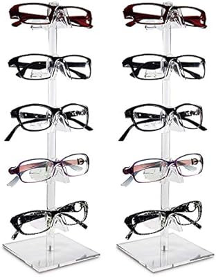 Mooca 2 Piece Set Acrylic Eyeglasses Frame Riser Display Stand Sunglasses Rack Sunglasses Rack Ho... | Amazon (US)