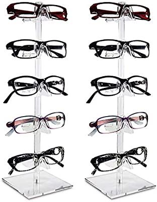 Mooca 2 Piece Set Acrylic Eyeglasses Frame Riser Display Stand Sunglasses Rack Sunglasses Rack Ho... | Amazon (US)