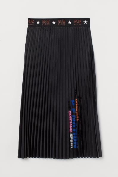 P.E NATION x H&M. Calf-length skirt in a pleated weave. High waist with wide elastication. Unline... | H&M (UK, MY, IN, SG, PH, TW, HK)