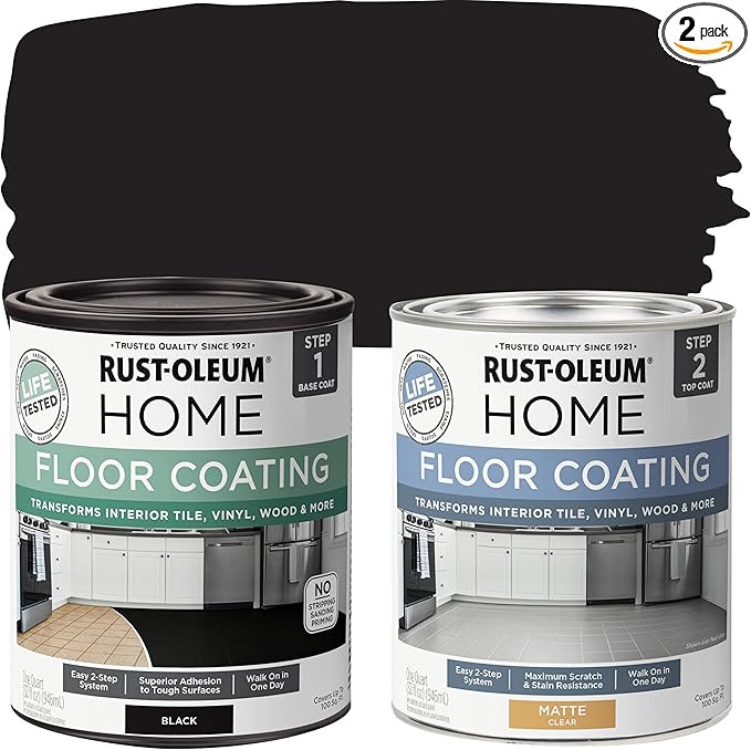 Rust-Oleum 367597 Home Interior Floor Coating Kit, Matte Black | Amazon (US)