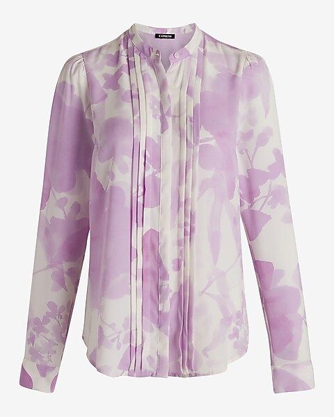 Floral Pleated Relaxed Portofino Shirt | Express