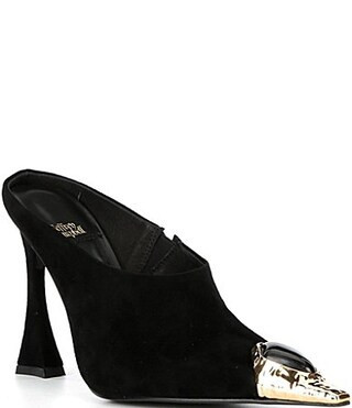 Jeffrey Campbell Naiad Suede Jewel Ornamented Cap Toe Mules - 8 | Dillard's