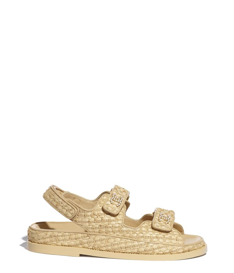 Braided Fabric Beige Sandals | CHANEL | Chanel, Inc. (US)