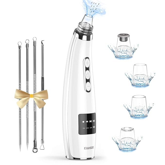 EUASOO Blackhead Pore Vacuum Cleaner Remover, 2021 Upgraded Facial Pore Cleaner Electric USB Rech... | Amazon (US)
