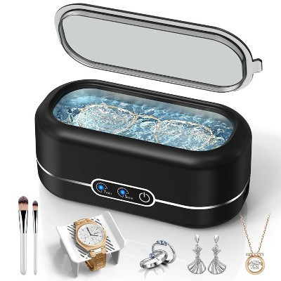 Ultrasonic Cleaner Machine for Jewelry, Glasses, Retainers, Watch Strap, Dentures,12oz Cleaning Pod Black 3.8×7.6×3.3 | Target