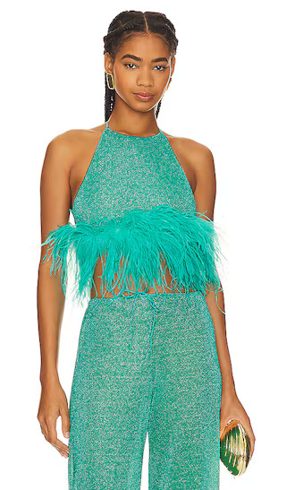 Lumiere Plumage Necklace Top in Aquamarine | Revolve Clothing (Global)