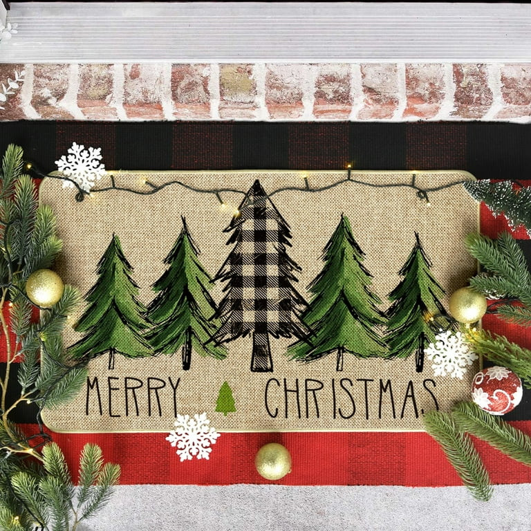 Sm:)e Merry Christmas Trees Christmas Decorative Doormat, Seasonal Winter Christmas Holiday Low-P... | Walmart (US)