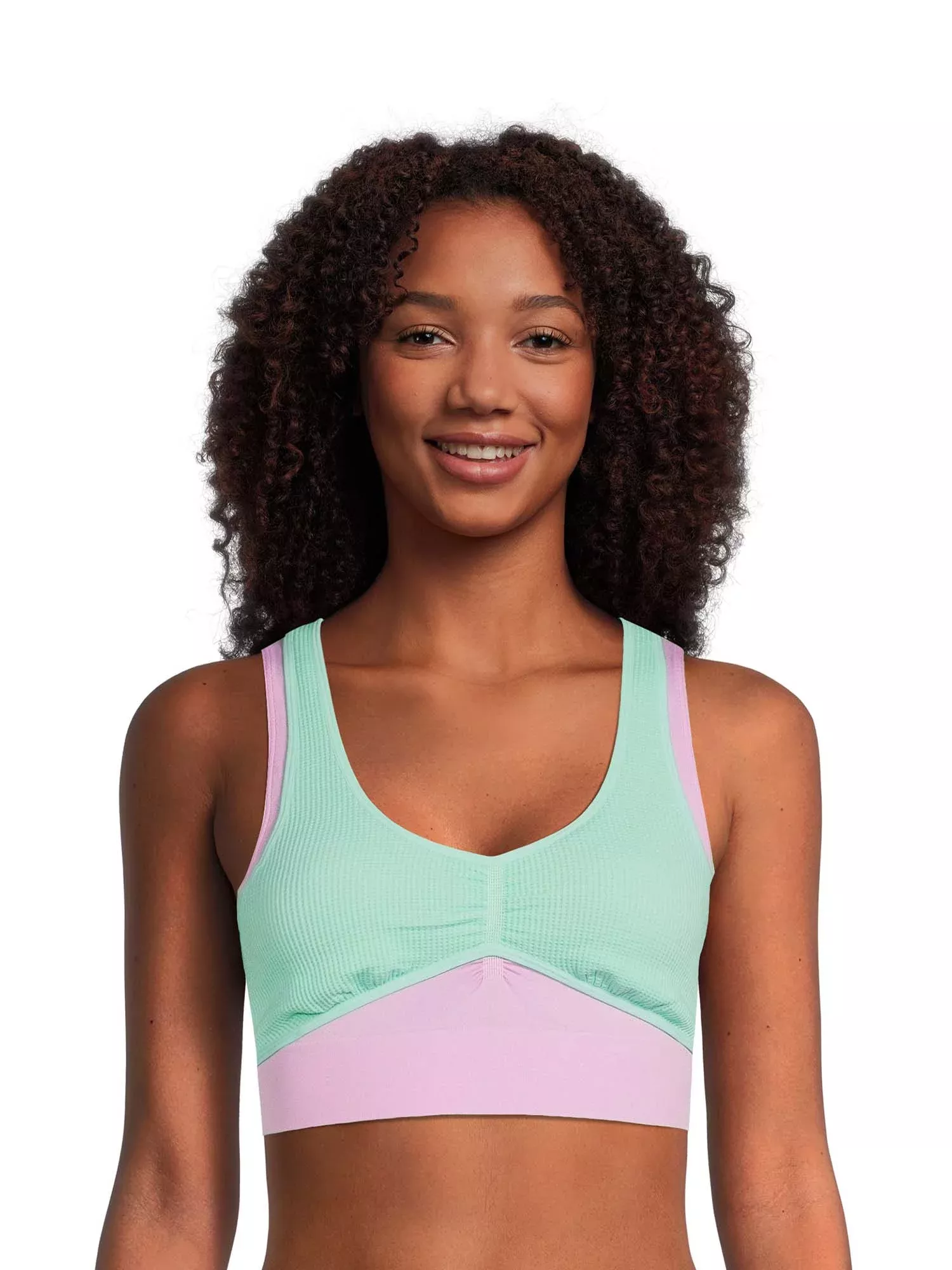 No Boundaries Juniors' Bonded Racerback Bralette with Removal Pads Size  Medium