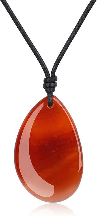 COAI Genuine Leather Necklace for Women, Big Teardrop Heart Pendant Crystal Necklace for Women | Amazon (US)