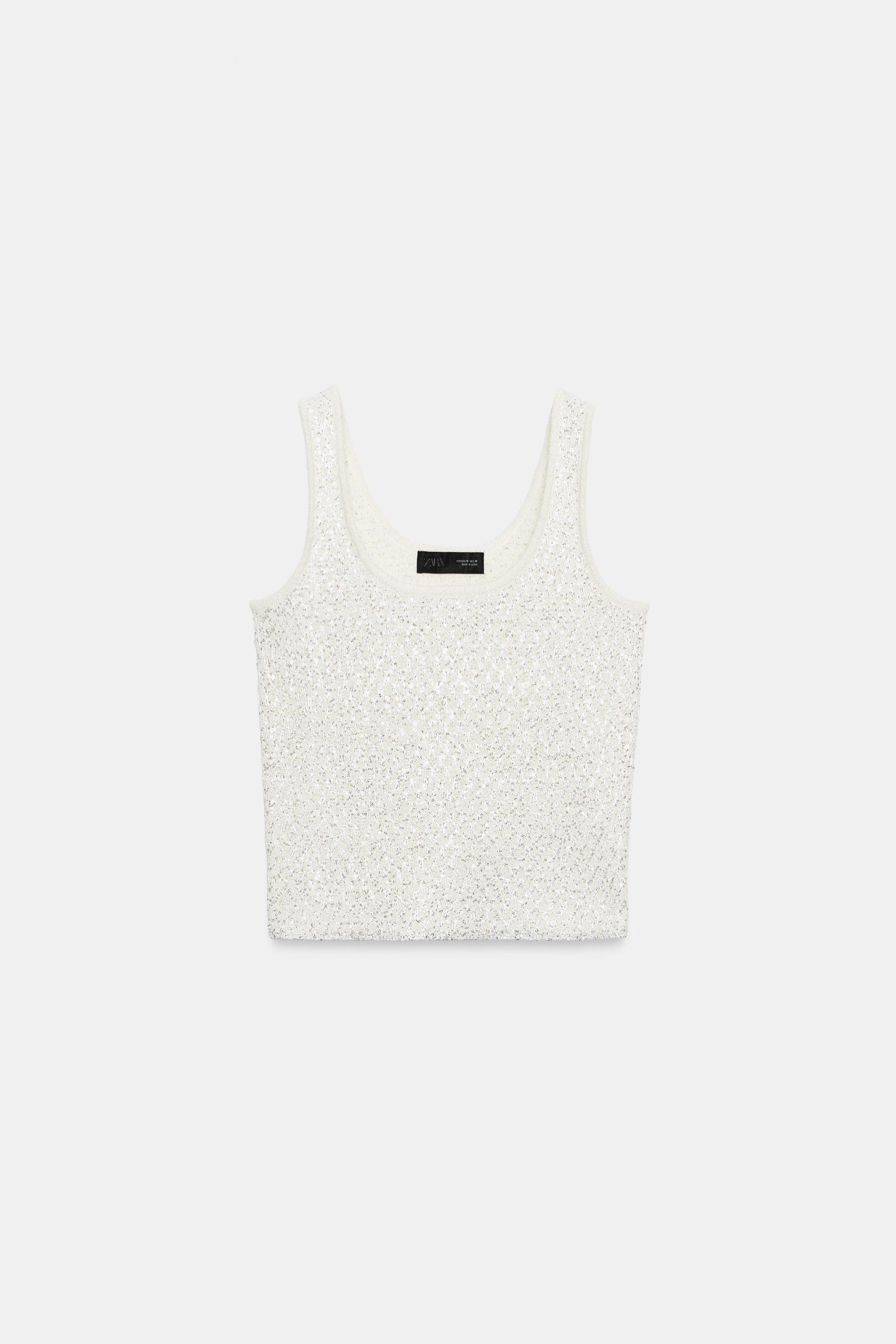 METALLIC THREAD SEQUIN KNIT TOP | Zara US