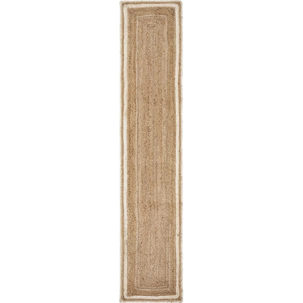 LR Home Braided Bleached Bordered Tan Jute Table Runner ( 1'4" x 6'8" ) | Walmart (US)