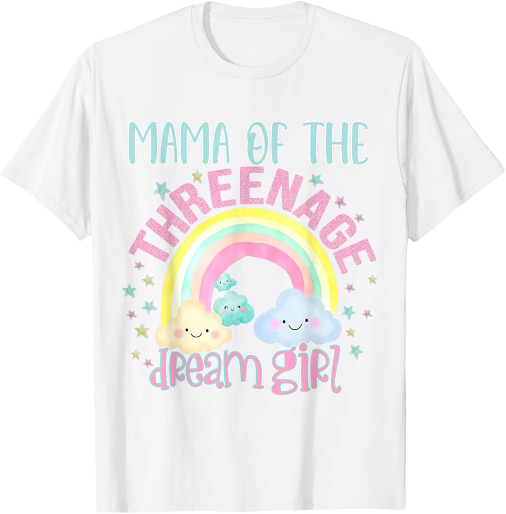 MAMA of Threenage Dream Birthday Girl 3rd Birthday Party T-Shirt | Amazon (US)