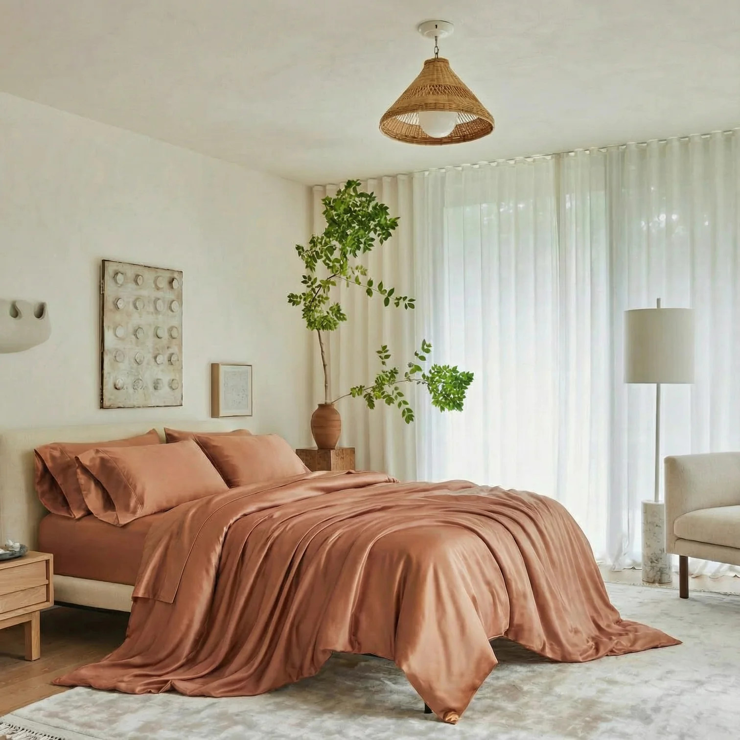 Bamboo Signature Sateen Fitted Sheet - 100% Bamboo Lyocell | ettitude | ettitude AU