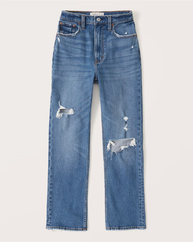 Ultra High Rise Ankle Straight Jean | Abercrombie & Fitch (US)