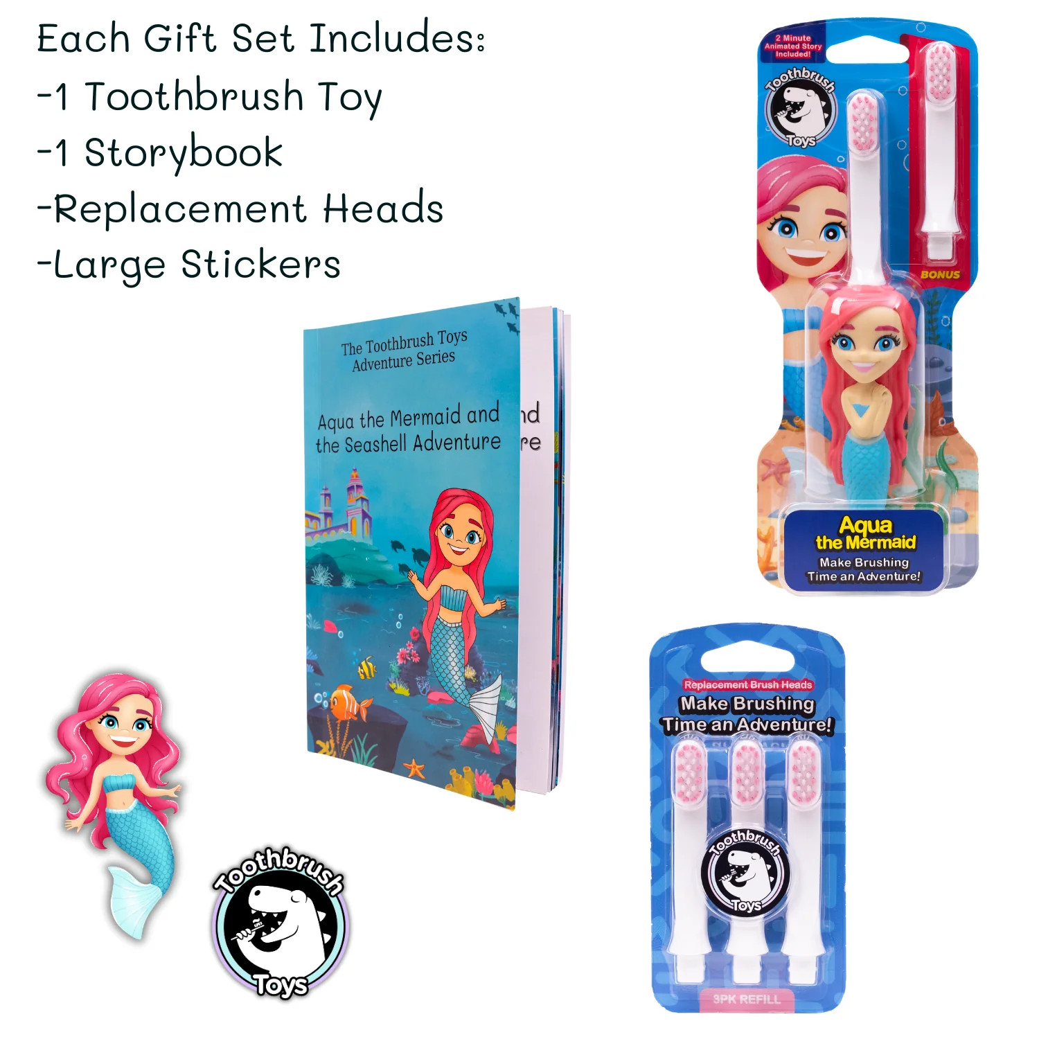 Toothbrush Toy Gift Set for Kids with Storybook & Replacement Heads | Toothbrush Toys | Toothbrush Toys