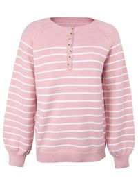 'Coco' Buttoned Striped Sweater (6 Colors) | Goodnight Macaroon