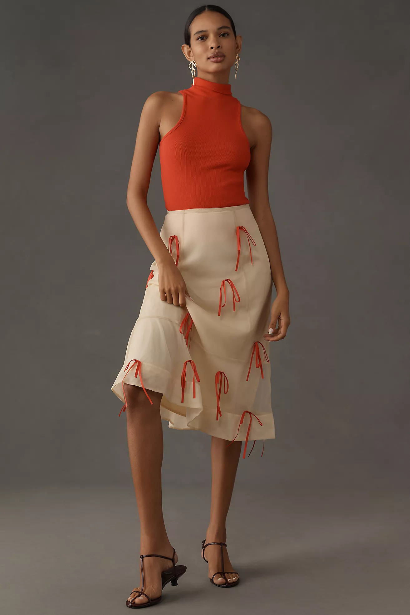 Maeve Ribbon Pencil Midi Skirt | Anthropologie (US)