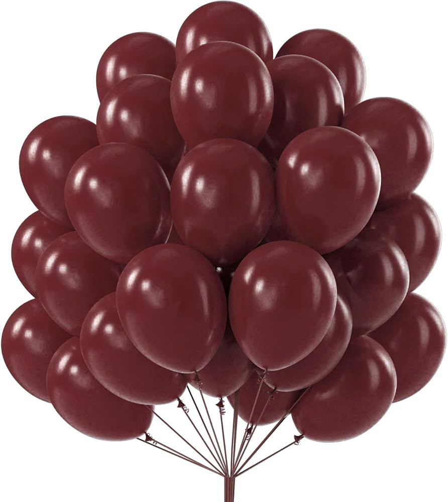 PartyWoo Burgundy Balloons 101 pcs 12 Inch Dark Red Maroon Fall Latex Helium Balloons for Graduat... | Amazon (US)