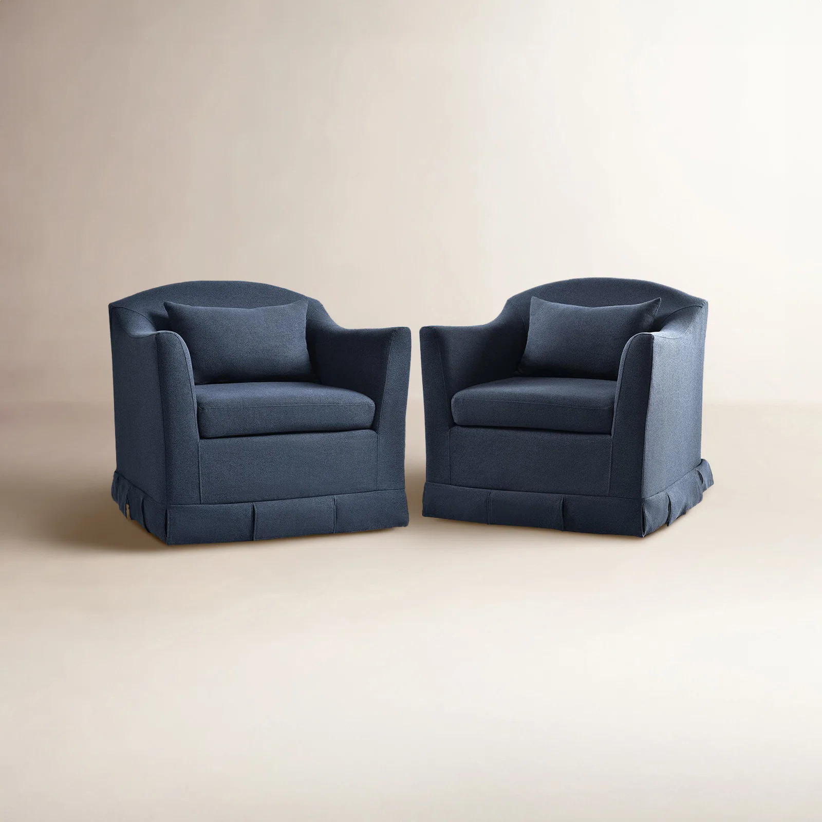 Electra Modern Farmhouse Slipcovered Swivel Armchair Set of 2 | Birch Lane