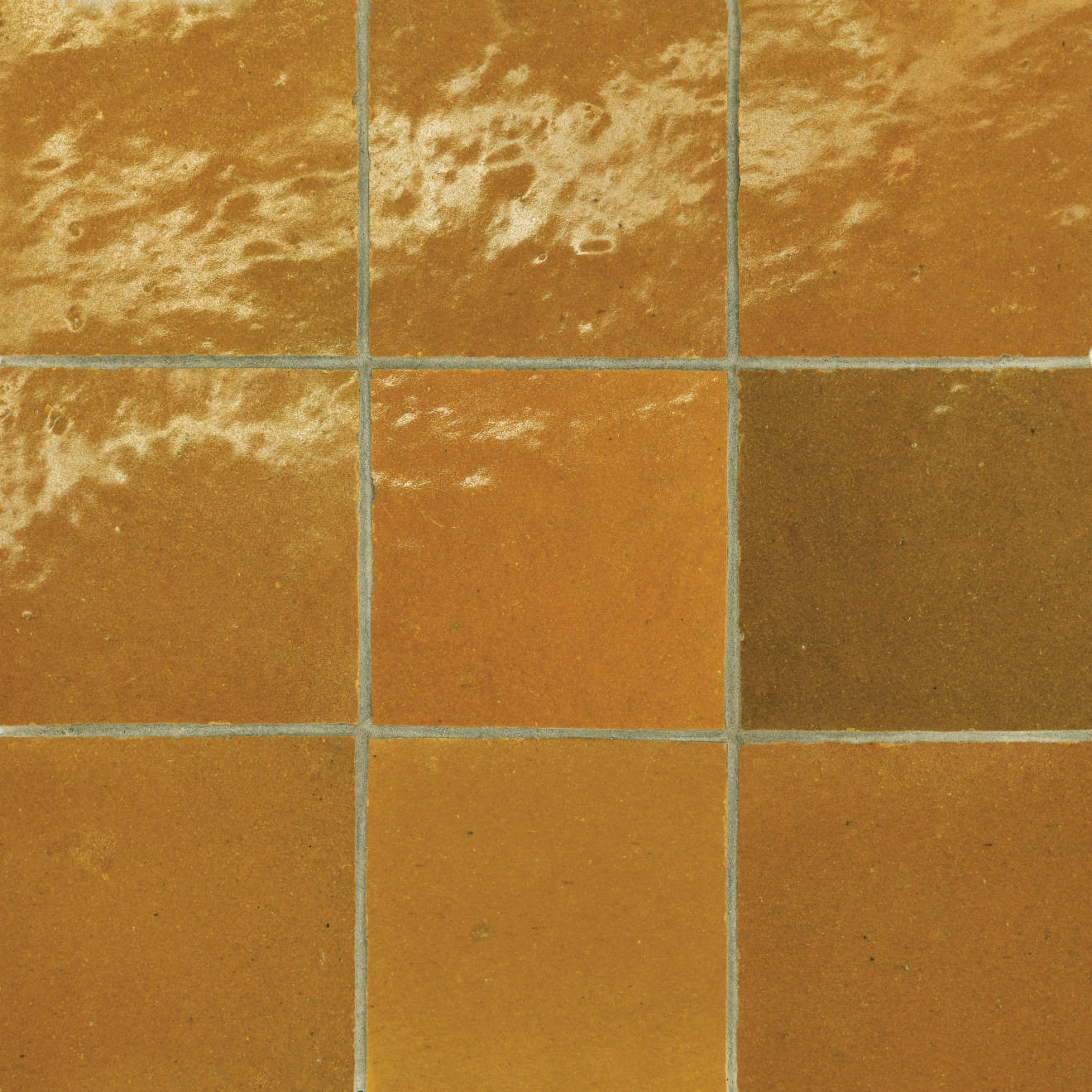 Zagora 4" x 4" Glossy Zellige Field Tile in Caramel | Bedrosians Tile and Stone