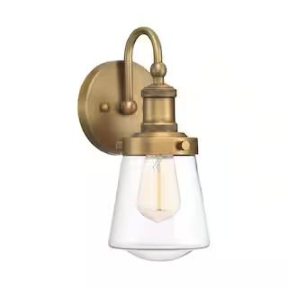 Designers Fountain Taylor 1-Light Old Satin Brass Wall Sconce 69501-OSB | The Home Depot