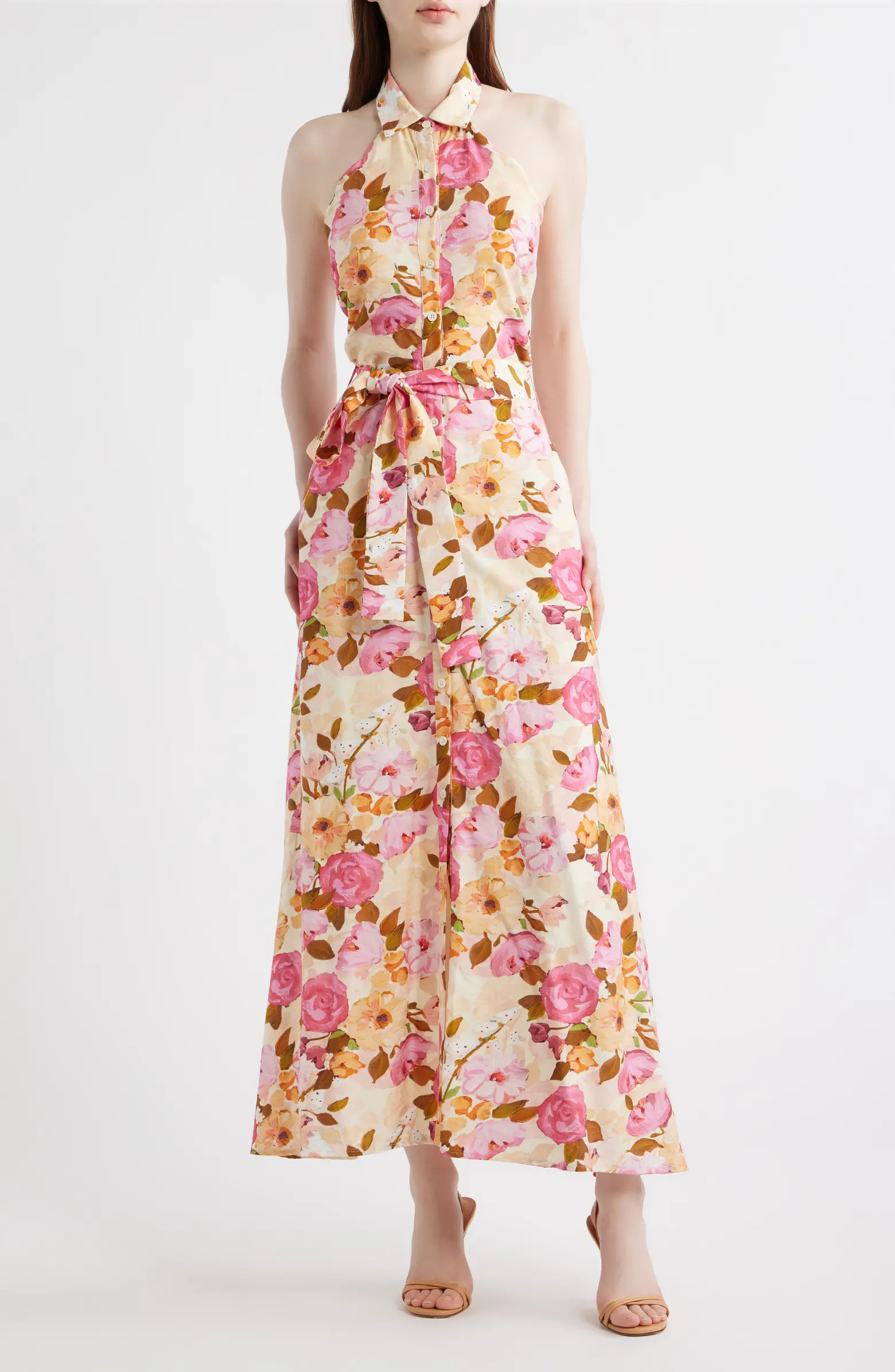 En Saison Bown Floral Halter Neck Dress | Nordstrom | Nordstrom