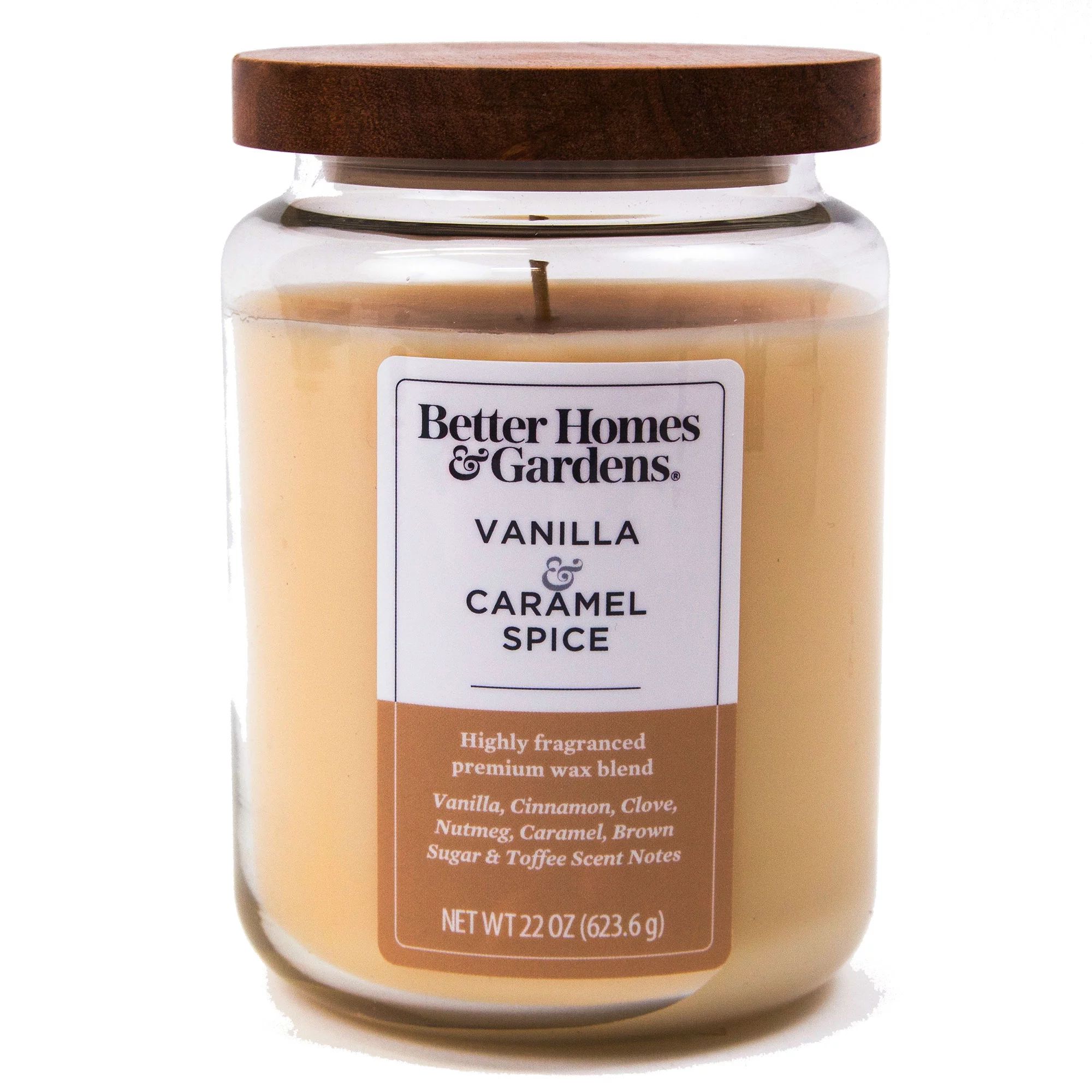 Better Homes & Gardens 22oz Vanilla Caramel Spice Scented Single-Wick Jar Candle | Walmart (US)