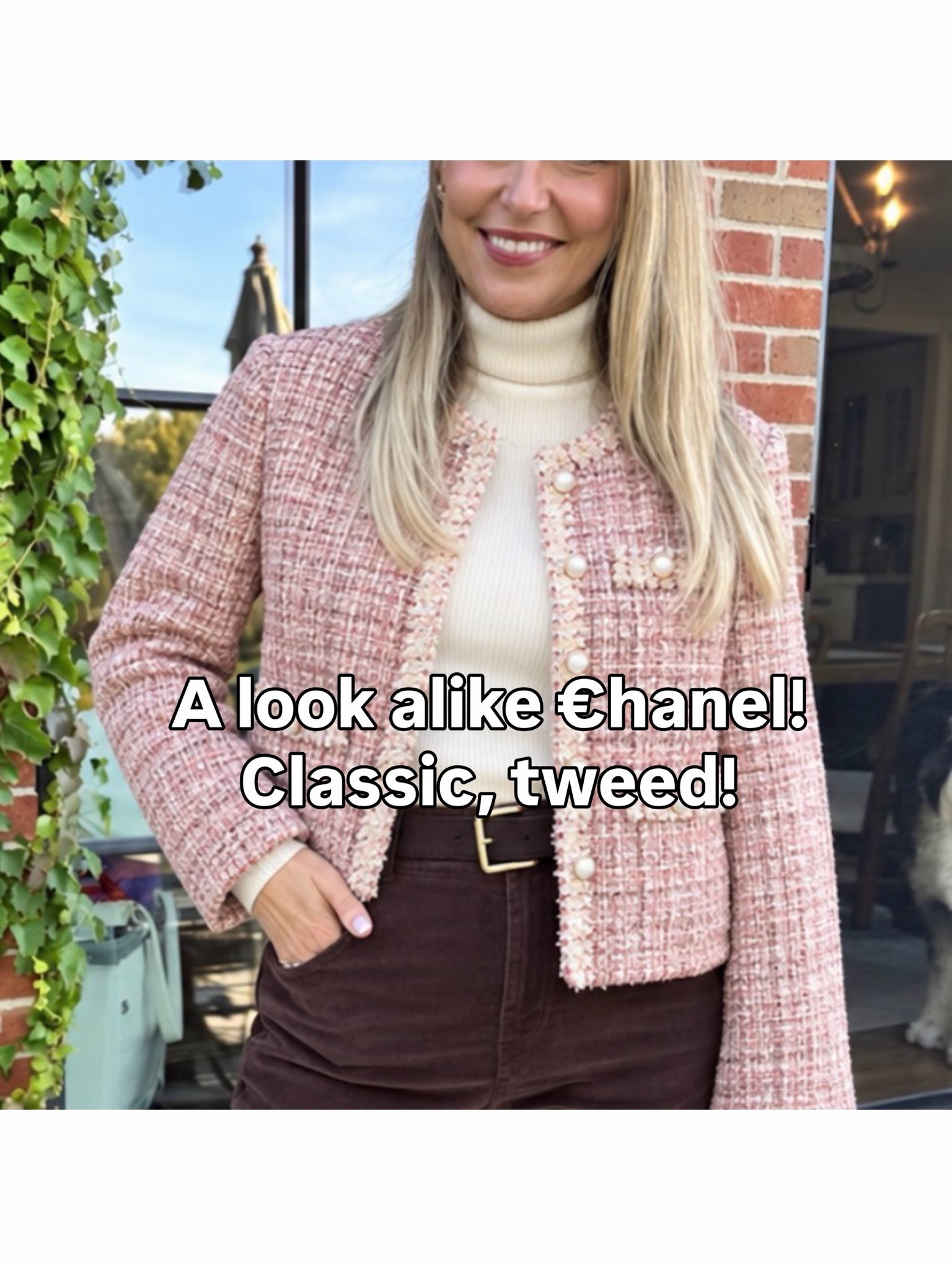 No need to splurge with this beautiful tweed jacket we found for less! s