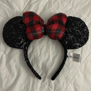 Authentic Disney sequined Minnie Mouse ears - Holiday and plaid bow | Poshmark